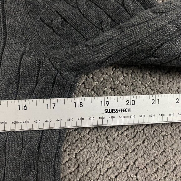 Vineyard Vines Cable Knit 1/4 Zip Pullover Sweater Kids Boy's L(16) Charcoal - Picture 8 of 9